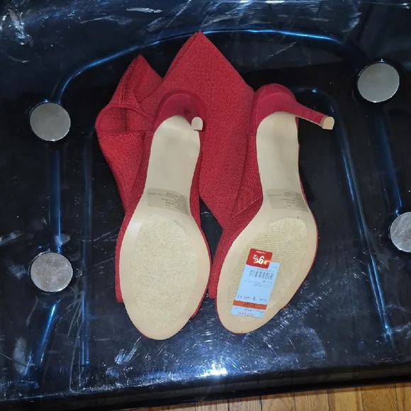 Steve Madden Red Open-Toe Heels - Picture 3 of 6